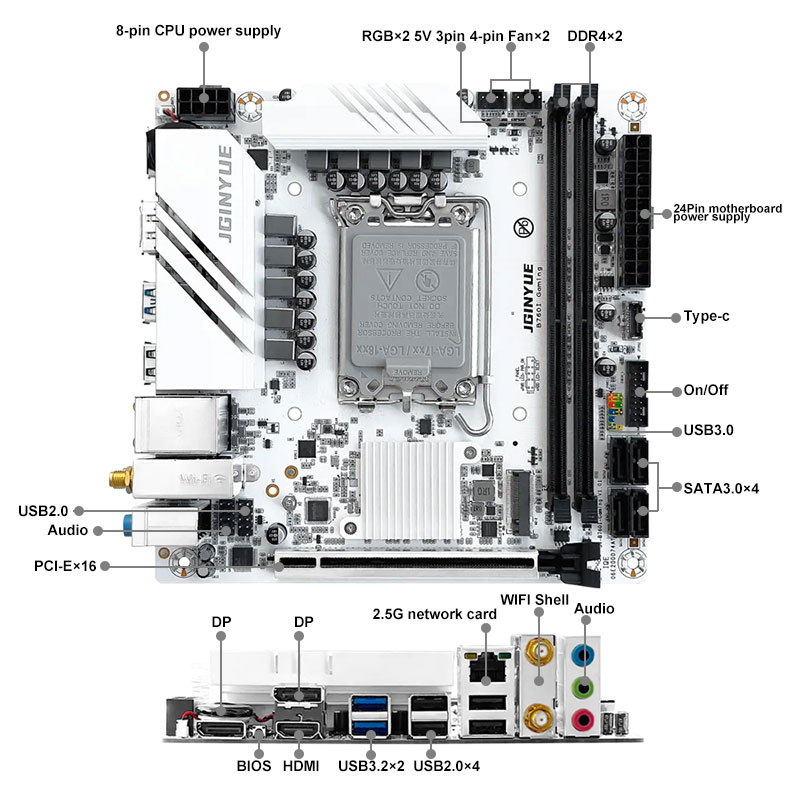 JGINYUE B760I GAMING Mini-ITX- – Lga1700 Itx Motherboard Ddr5 Bewertung und Preis
